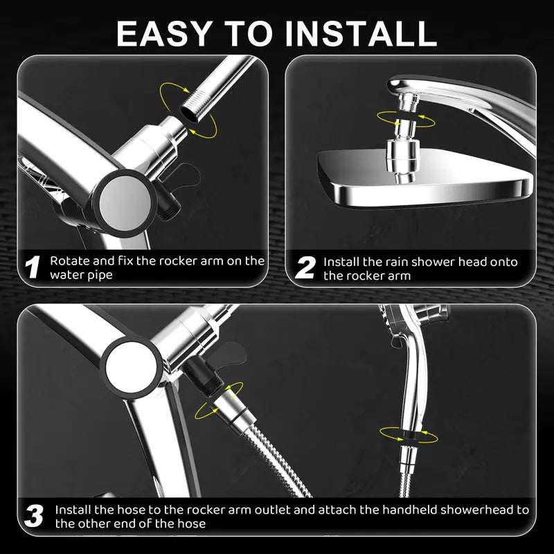 Dock-Free Dual Rain Shower Head Combo