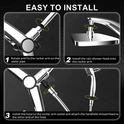 Dock-Free Dual Rain Shower Head Combo