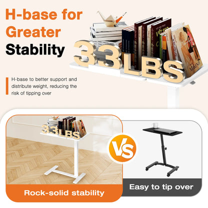 Tiltable, height-adjustable, and movable standing laptop desk