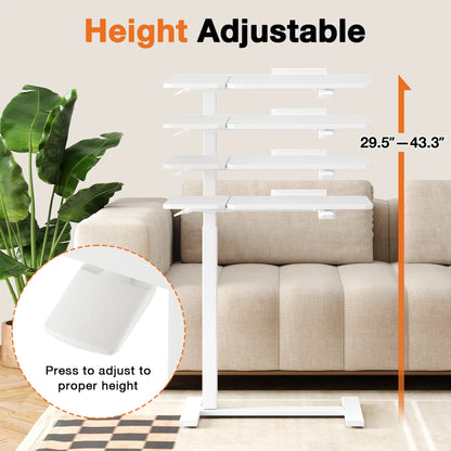 Tiltable, height-adjustable, and movable standing laptop desk