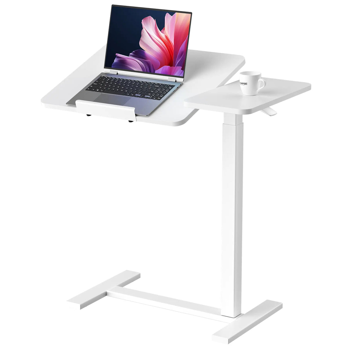 Tiltable, height-adjustable, and movable standing laptop desk