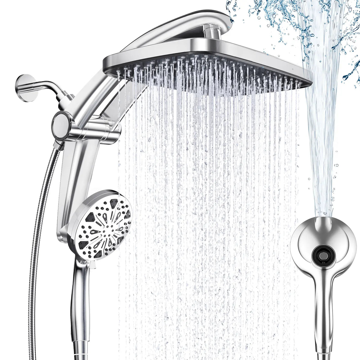 Dock-Free Dual Rain Shower Head Combo