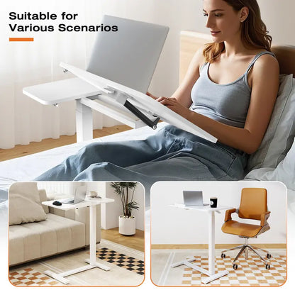 Tiltable, height-adjustable, and movable standing laptop desk